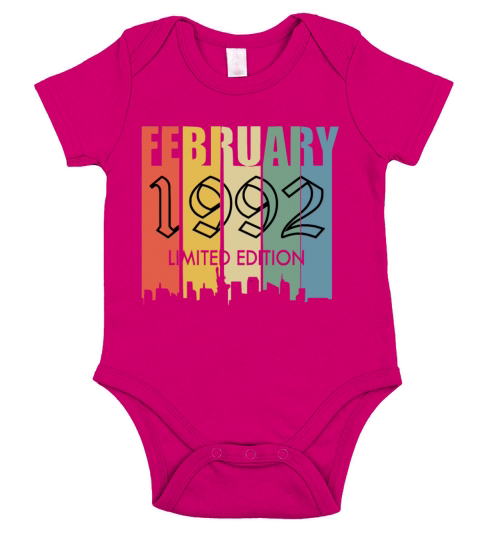 February 1992 year vintage saying Short Sleeve Baby One-Piece