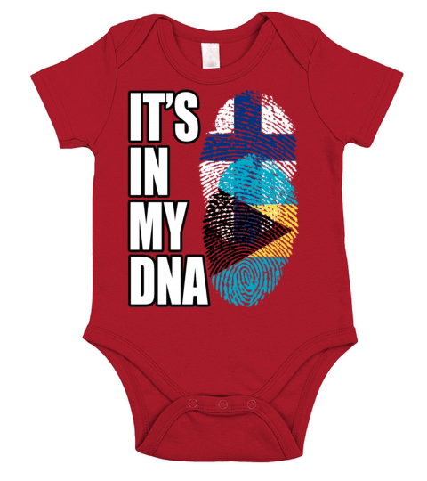 Finland And Bahamian Mix Heritage DNA Flag Short Sleeve Baby One-Piece