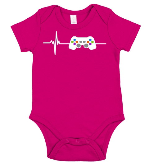 Gamer Heartbeat Game Controller for Nerdy Gamer Short Sleeve Baby One-Piece