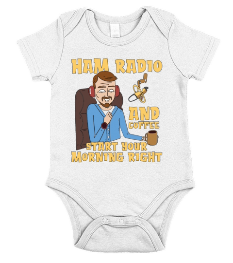 Ham Radio And Coffee Starts Amateur Radio Operator Short Sleeve Baby One-Piece