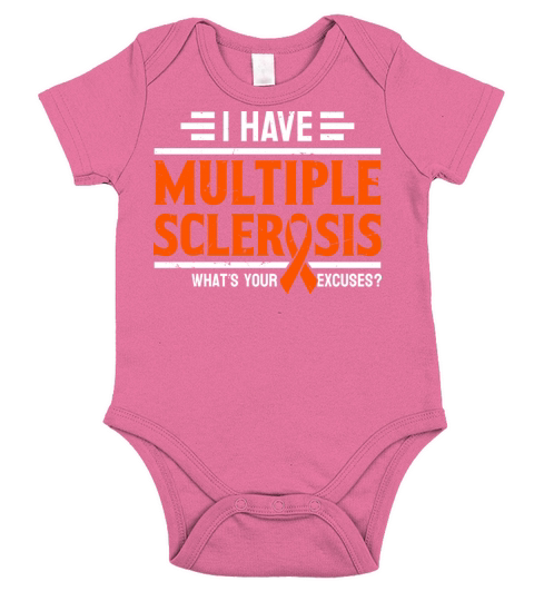 I Have Multiple Sclerosis Awareness Orange Ribbon Short Sleeve Baby One-Piece