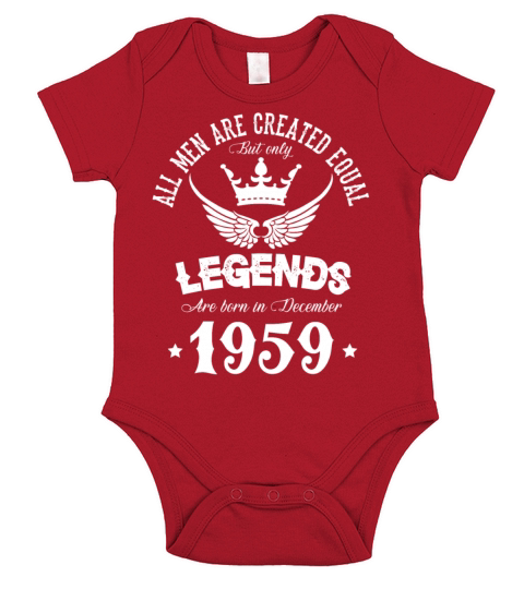 Legends Were Born In December 1959 Birthday Short Sleeve Baby One-Piece