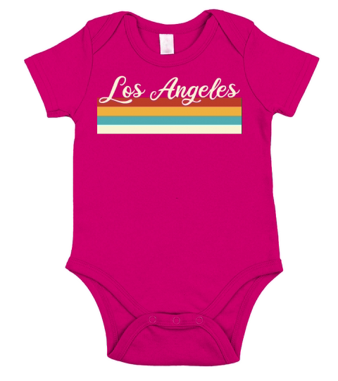 Los Angeles - California - Retro - Vintage - USA Short Sleeve Baby One-Piece