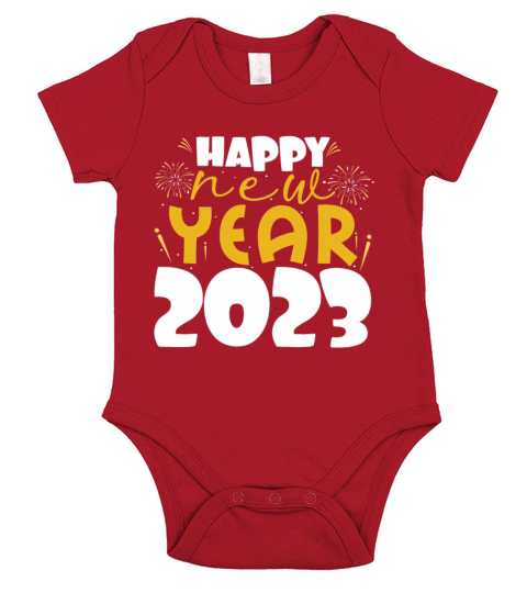 Love Celebrate 2023 Hello 2023 Happy New Year 2023 Short Sleeve Baby One-Piece