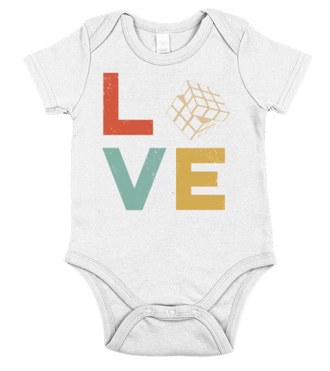 LOVE Speed Cubing Rubix Cube Vintage 80s youth Ma Short Sleeve Baby One-Piece