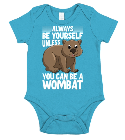 Native Australian Animal Lovers Cute Wombat Short Sleeve Baby One-Piece