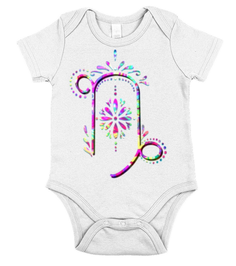 Neon Horoscopes Capricorn343 Short Sleeve Baby One-Piece