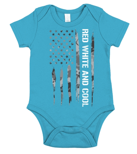 Red White And Cool - American Flag Short Sleeve Baby One-Piece