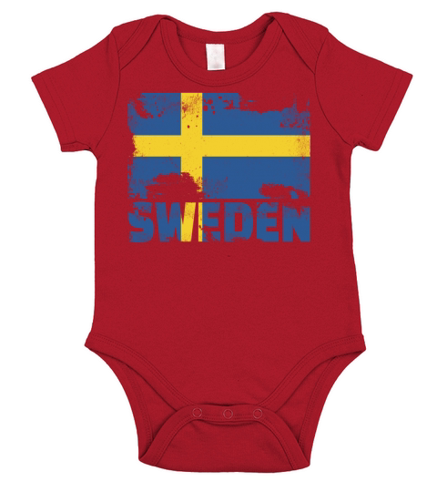 Sweden Flag Vintage Distressed Swedish Grunge Trav Short Sleeve Baby One-Piece