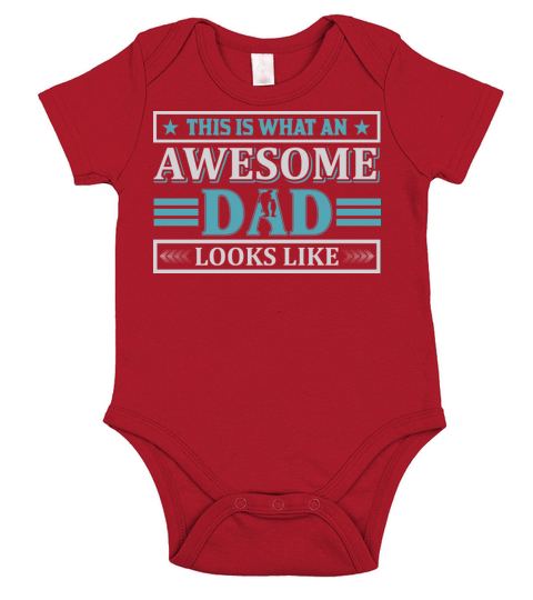 This is what an awesome Dad looks like Short Sleeve Baby One-Piece
