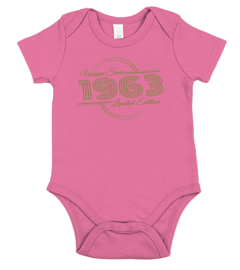 Unique since 1963 Retro Birthday Vintage Style Short Sleeve Baby One-Piece