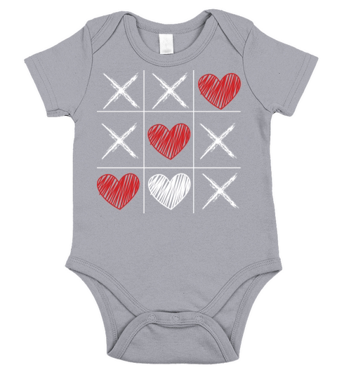 Valentines Day Tic Tac Toe Xoxo Short Sleeve Baby One-Piece