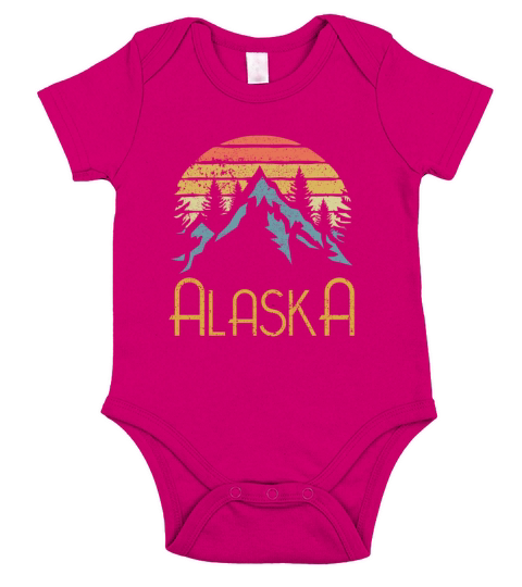 Vintage Ak Alaska Mountains Outdoor Adventure Short Sleeve Baby One-Piece