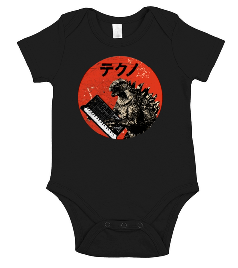 Vintage Analog Synthesizer - Japanese Retro Short Sleeve Baby One-Piece