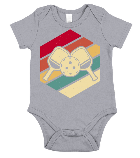 Vintage Pickleball Sports Paddle Lover Sunset Short Sleeve Baby One-Piece
