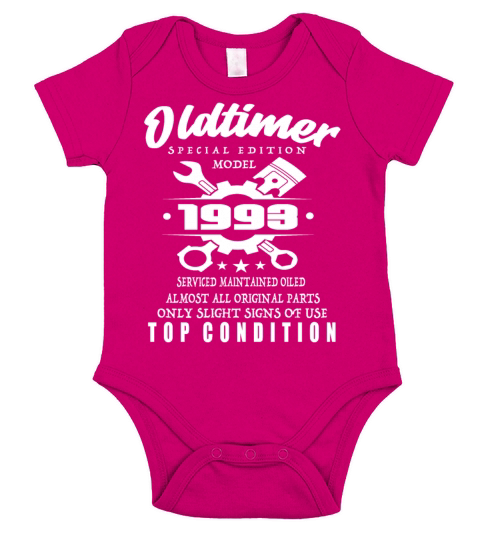Vintage Special Edition Model 1993 Birthday Short Sleeve Baby One-Piece