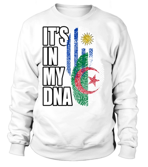 Algerian And Uruguayan Mix Heritage DNA Flag Sweatshirt Unisex