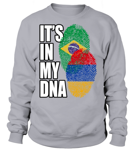 Armenian And Brazilian Mix Heritage DNA Flag Sweatshirt Unisex