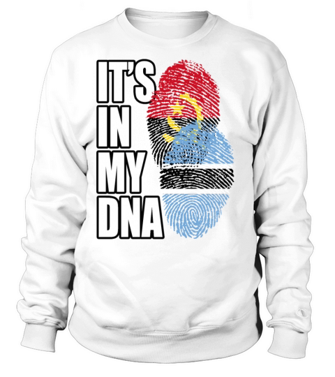 Botswana And Angolan Mix Heritage DNA Flag Sweatshirt Unisex