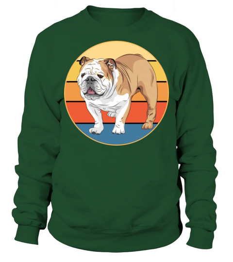 Bulldog Dog Breed Vintage Retro Sunset Sweatshirt Unisex