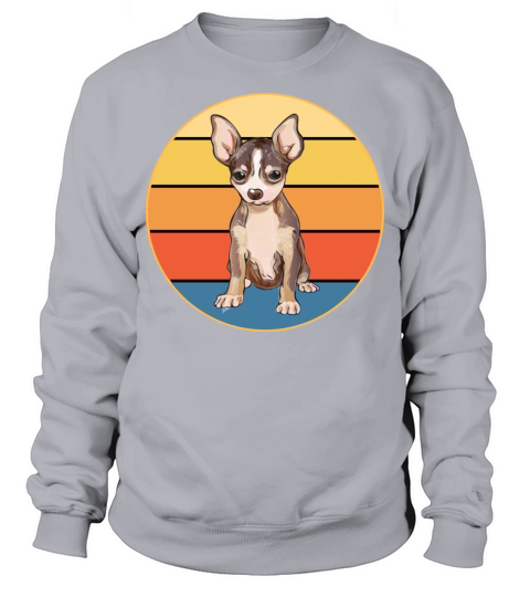 Cute Chihuahua Dog Breed Vintage Retro Sunset Sweatshirt Unisex