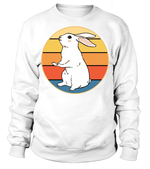 Cute Rabbit Bunny Retro Sunset Vintage Animal Pet Sweatshirt Unisex