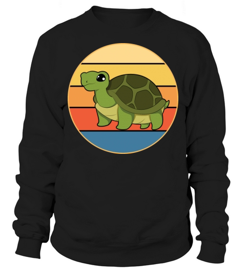 Cute Turtle Vintage Retro Sunset Marine Animal Sweatshirt Unisex