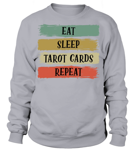 Eat Sleep Retro Vintage Tarot Cards Cartomancy Sweatshirt Unisex