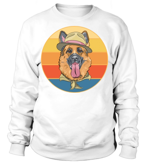 German Shepherd Dog Breed Vintage Retro Sunset Sweatshirt Unisex