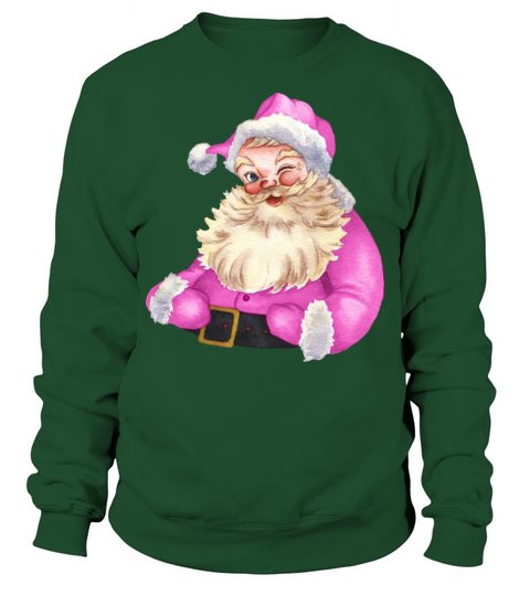 Merry Christmas retro vintage pink santa claus Sweatshirt Unisex