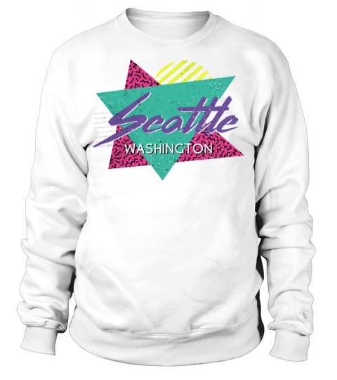Seattle Washington Vintage Retro 80s Or 90s Sweatshirt Unisex