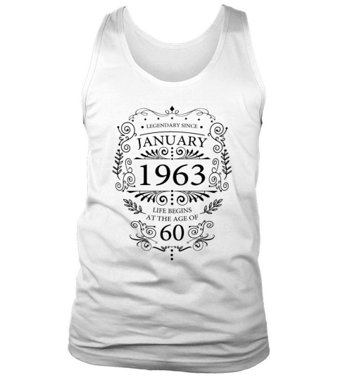 60th birthday january 1963 vintage birthday Tank Top Unisex
