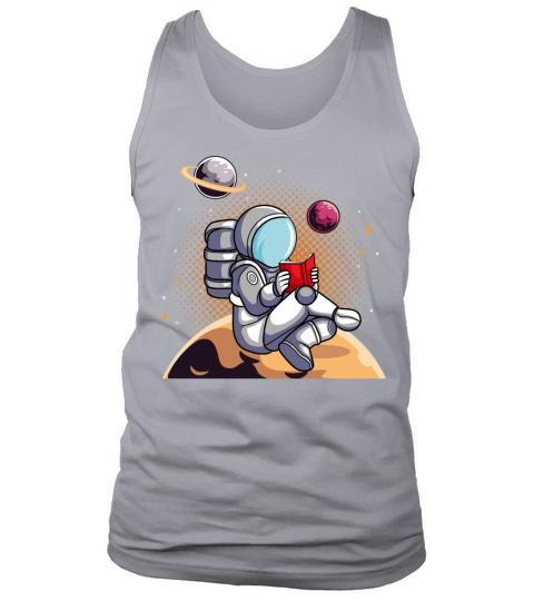 Bookworm Astronaut Reading Book in Space Tank Top Unisex