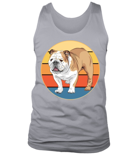 Bulldog Dog Breed Vintage Retro Sunset Tank Top Unisex