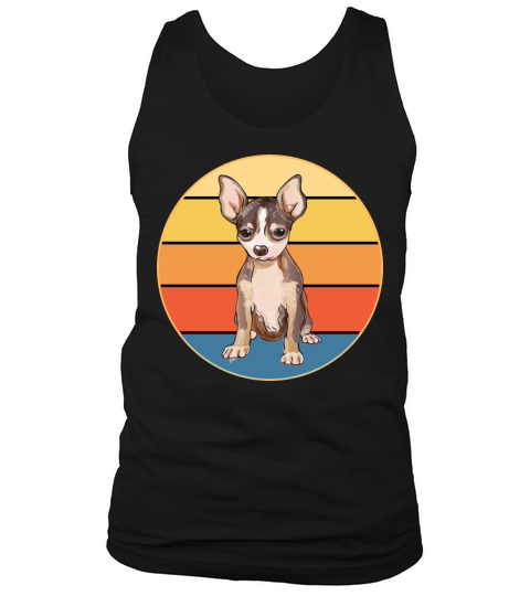 Cute Chihuahua Dog Breed Vintage Retro Sunset Tank Top Unisex