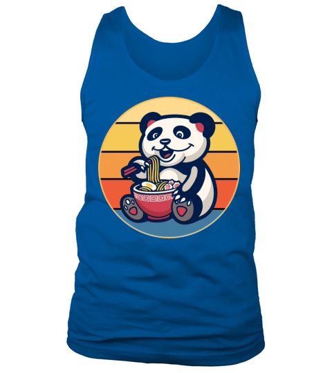 Cute Panda Eating Ramen Vintage Retro Sunset Tank Top Unisex