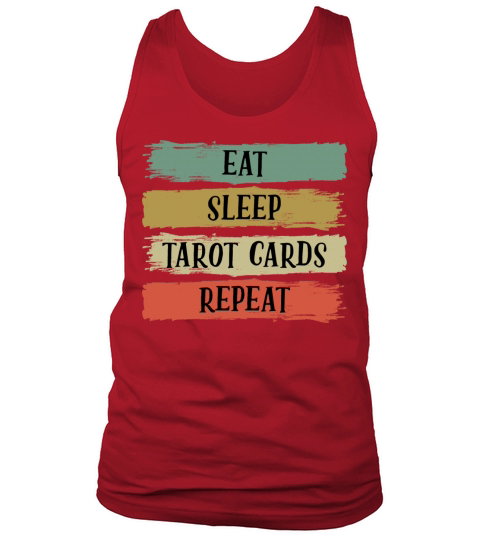 Eat Sleep Retro Vintage Tarot Cards Cartomancy Tank Top Unisex