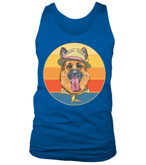 German Shepherd Dog Breed Vintage Retro Sunset Tank Top Unisex