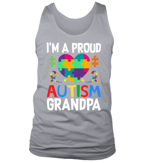 Proud Grandpa Autism Awareness Family Matching Tank Top Unisex