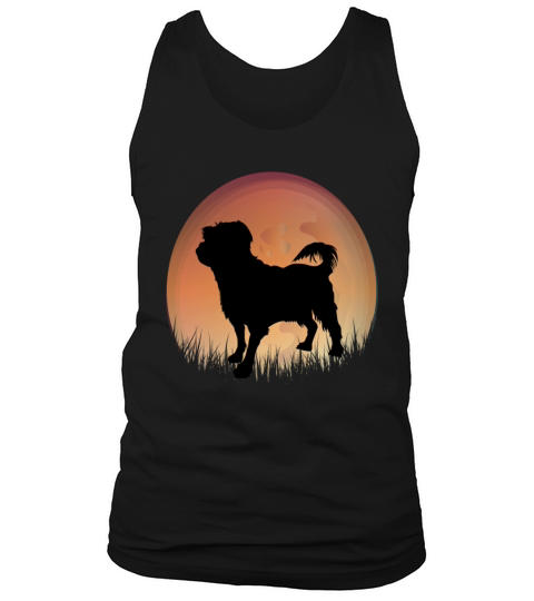 Retro Vintage Sunset Dog Silhouette Shirt Tank Top Unisex