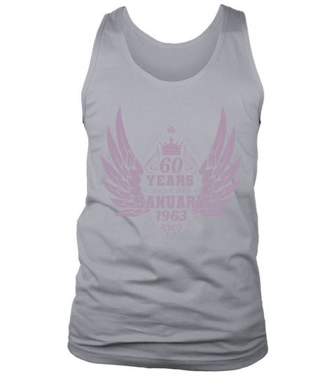 Vintage 1963 Birthday January Angel Wings Tank Top Unisex