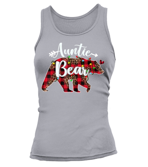 Auntie Bear Red Buffalo Plaid Christmas Pajama Xma Tank top Woman