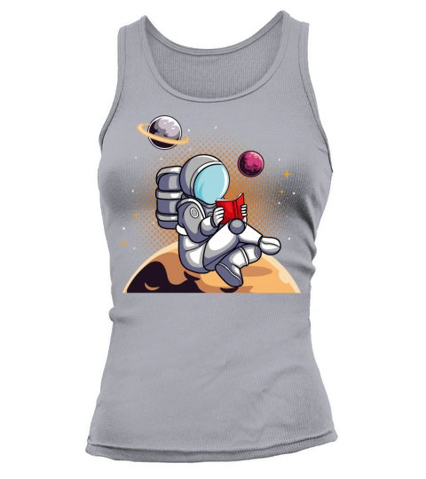 Bookworm Astronaut Reading Book in Space Tank top Woman