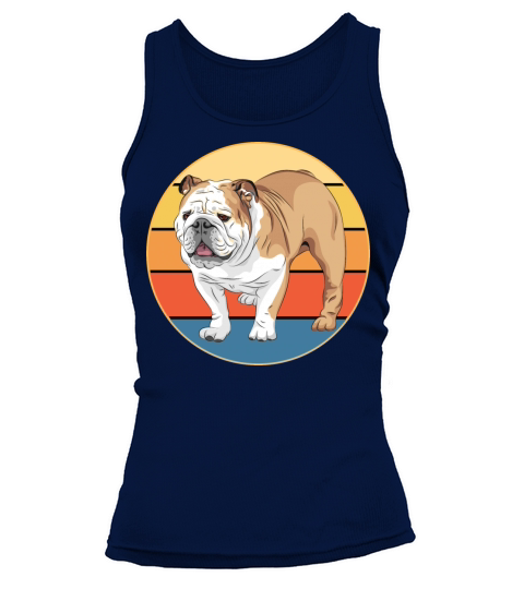 Bulldog Dog Breed Vintage Retro Sunset Tank top Woman