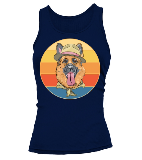 German Shepherd Dog Breed Vintage Retro Sunset Tank top Woman