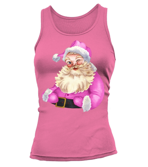 Merry Christmas retro vintage pink santa claus Tank top Woman