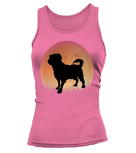Retro Vintage Sunset Dog Silhouette Shirt Tank top Woman