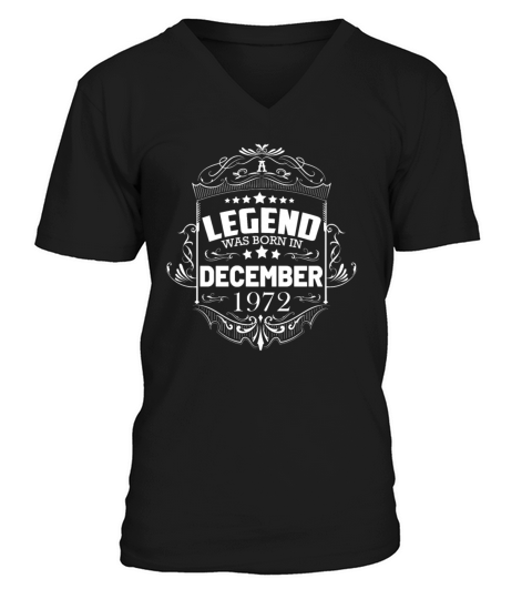 50th Birthday Gifts Born 1972 December V-Neck T-shirt