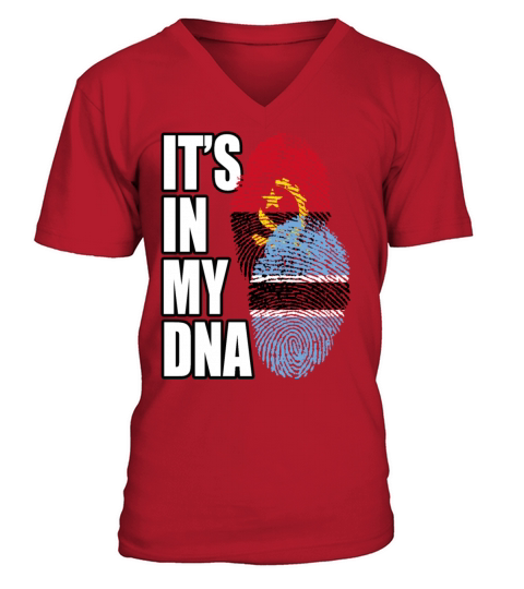 Botswana And Angolan Mix Heritage DNA Flag V-Neck T-shirt