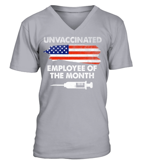 Distressed USA Flag Unvaccinated Employee Of The M V-Neck T-shirt